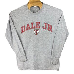 Vtg Chase Authentics Dale Jr T-Shirt Men L Gray Graphic Cotton Budweiser NASCAR